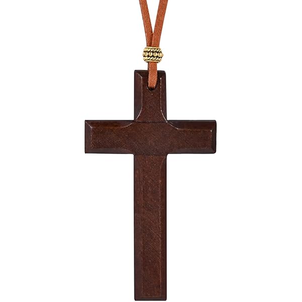 Houten kruisbeeldketting, katholieke sieraden, sieraden voor mannen, kruis voor hem, houten herenkruis, religieuze ketting voor hem, - België