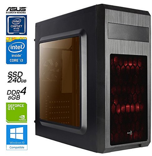 SNOGARD Gamer PC | i3-7100 | 8GB DDR4 | 240GB SSD | 2GB GTX1050 OC HDMI/DVI/VGA mit DirectX12 Technology | Gaming Mainboard | 22x Dual Layer DVD-Brenner | 7+ USB-Anschlüsse | PC ohne Betriebssystem