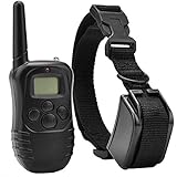 Fernbedienung Stopp Bellen LCD-Digitalanzeige Stromschlag Hundetraining ,Wasserdicht und Wiederaufladbar (für 1 Hunde)