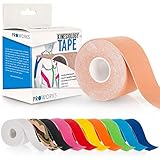 Proworks Kinesiology Tape | 5m Roll of Elastic Muscle Support Tape for Exercise, Sports & Injury Recovery - Skin