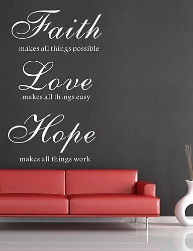 MUCASTLE AYA? DIY Wall Stickers Wall Decals, Faith Hope Love English Words &amp; Quotes PVC Wall Stickers , m-white , m-white Kitchen