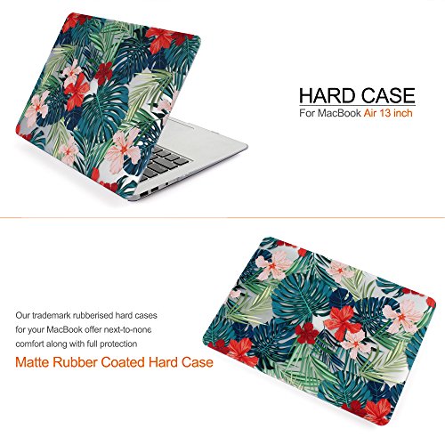 iDOO MacBook Schutzh  lle   Hard Case Cover Laptop H  lle  F  r MacBook Air 13 Zoll  A1369 A1466  - matt  tropische Palmen