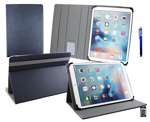 Emartbuy® Teclast Tbook 16 Pro Tablet PC 11.6 Zoll Universal ( 11 - 12.5 Zoll ) Dark Blau PU Leder Multi Angle Exekutiv Folio Mappen Kasten Grau Innenraum mit Kartensteckplätze + Eingabestift