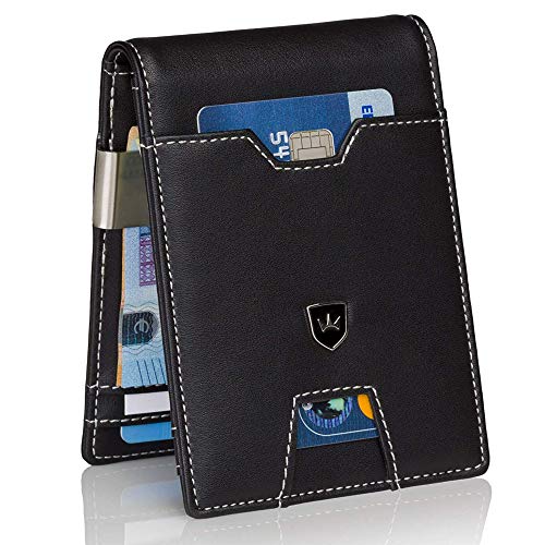Kronenschein® Premium Geldbörse Herren mit Geldklammer Portemonnaie Männer schlank Geldbeutel RFID Brieftasche Slim-Wallet Portmonee Kreditkartenetui