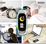 Intelligentes Armband Gesundheits- Und Fitnesserkennung Bluetooth 4.0 Eingebaute 32-GB-Festplatte 90-mAh-Batterie IP67-wasserdicht 0 96-Zoll-Farbdisplay, Blue