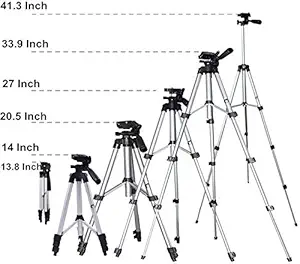 Tripod Stand with Bag by Prosmart | Aluminium Tripod Stand | Adjustable Tripod Stand | Portable and Foldable Tripod Stand | Mobile Clip & Camera Holder Tripod Stand