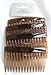 4 x Brown/Tort Plastic Hair comb slide bridal accessory
