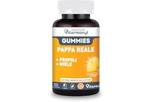 VITARMONYL PAPPA REALE GUMMIES - Con Propoli e Miele - Con Propoli e Miele - Facili da assumere - Per i Bambini +3 - Energia e Vitalità - 30 Gummies - Gusto Limone