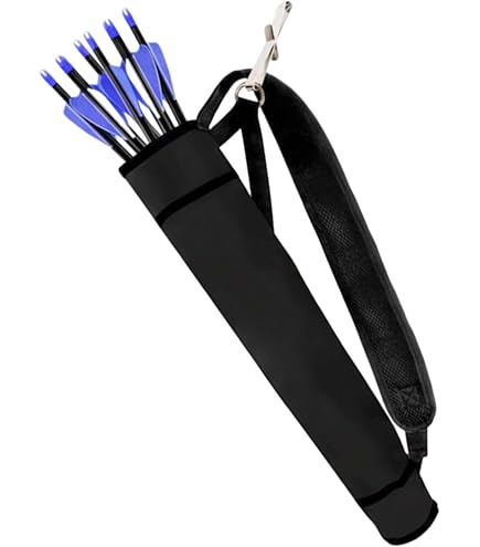 Carquois D’archerie Réglable Pour Dos Ou Hanche – 48 Cm, Capacité 30 Flèches, Sangle 33-76 Cm