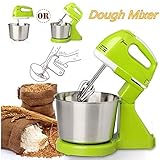 OOFAT Nourriture Batteur sur Socle, Batteur À Main Électrique, avec Bol Et 5 Réglages De Vitesse pour Le Camping, Voyage, Maison Et Le Bureau,Noir