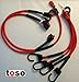 Produktbild toso - Gepäcksicherung für Sport und Freizeit - Set aus 1x elastischen Spannriemen TPF01 60cm, 1x elastischen Spannriemen TPF01 80cm und 1x TPF02 75cm X-Gurt in Kreuzausführung mit Kantenschutz (Riemenlänge je 75cm)