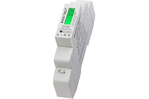 B+G E-TECH FLWS45 - Contatore digitale in c.a. con LCD (illuminato), contatore di elettricità calibrato/approvato MID per guida top-hat con S0