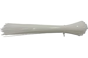 Aventurine White Cable Ties, 300mm x 3.6mm, Pack of 100, 12" Premium Nylon Zip Ties, Heavy Duty, Multi-Purpose Plastic Tie Wraps, Secure Self-Locking Mechanism, for Home, Garden, Office and DIY