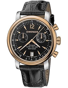 WENGER Herren-Armbanduhr WENGER URBAN VINTAGE CHRONO 01.1043.113 Chronograph Quarz Leder WENGER URBAN VINTAGE...
