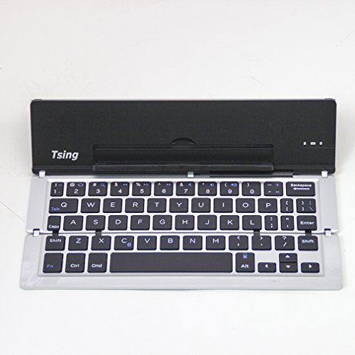 Faltbare Bluetooth Tastatur Tsing mehrfach gefalteten Aluminium faltbare Bluetooth-fähigen Wireless-Tastatur Mini Keyboard English layout für IOS Android Windows Tablet und Smartphone