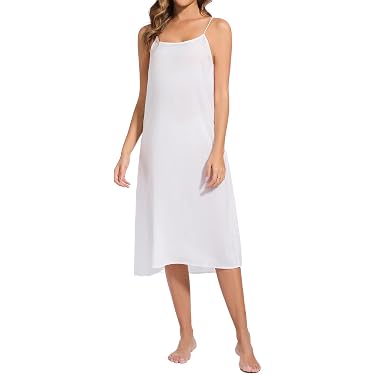 ladies full slips for under dresses uk Women's Cotton Silk Long Full Slips for Under Dresses Camisoles Slip Dress  Cami Dress Chemise Petticoat Black : Amazon.co.uk: Fashion