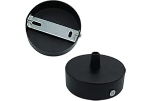 Alppihym 2pcs Mantas colgantes de luz de dosel negro de metal Cubierta de dosel Conector de luz de techo de 80 mm Caja de conexiones de metal, accesorios de luz de dosel