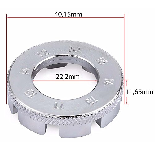 Fahrrad Speichenschlüssel Rad Zentrierer 8-fach Teller Schlüssel für Speichen Größe 10-15 von Fahrrad bis Mofa in Werkstattqualität! Nippelspanner- Speichenspanner – Spanschlüssel. - 3
