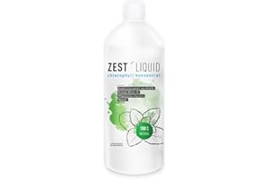 ‎ZESTONICS 1 Liter Liquid Chlorophyll aus Alfalfa mit Minzgeschmack ohne Konservierungsstoffe - hochdosierter Monatsvorrat - Flüssig - ZEST'LIQUID von ZESTONICS