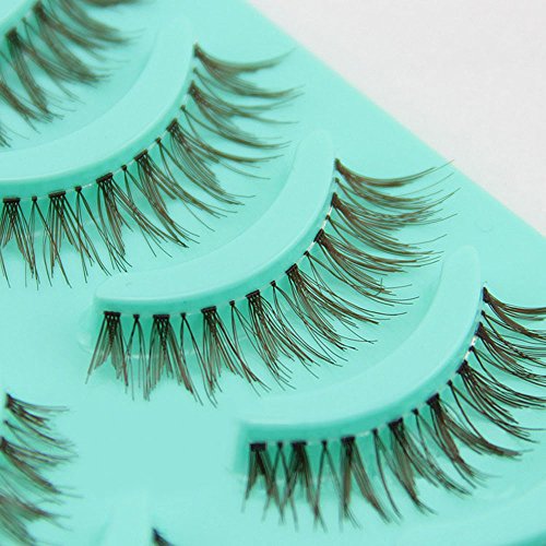 Bluelans® 5 Paar Kaffee Quer Lange Künstliche Falsche Wimpern Weiche Eyelashes Wimpernverlängerung Party Make-up - 2