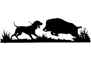 AMA SHOP Adhesivo preespaciado con diseño de jabalí con setter mod.3 color negro | Pegatina para casco, moto, caravana, barco | AutoTuning |