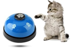 SMANDY Dog Door Bell and Press Bell Pet Training Press Bell Iron Sturdy Pet Bell Desk Bell Call Bell for Dog Toilet Training Bell Interaction Bell (Blue)