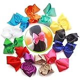 Cellot Boutique Huge Hair Bows 12 Pcs 8 Inches High Quality Handmade Colorful Grosgrain Ribbons | Durable Metal Alligator Clip | No Fraying No Slipping Barrettes For Girls, Women, Babies, Newborns & Toddlers