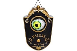 AOFONCHY Timbre de Puerta para Halloween Timbre de Puerta Globo Ocular Animado con Sonidos Espeluznantes, Timbre Aterrador con Luz Verde para Fiesta de Halloween, Casa Embrujada