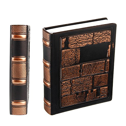XUAN A6 Taccuino Pagine Bianche, Vintage Diario Segreto Copertina Rigida Quaderno Appunti Plain Journal per Schizzi Libro Idee Regalo Viaggio Donna Uomo Ragazza Bambini 448 Pagine Parete Rilievo Rame