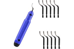 Yxaomite Deburring Tool, Deburrer+10 Extra HSS(Steel) Blades 360 Degree Rotatable Pen Reamer Burr Remover for 3D Prints, Pipe, Plastic, Aluminum, Copper, PVC and Steel