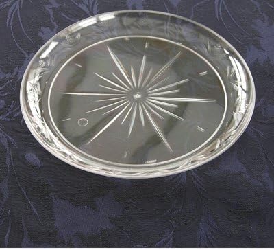 Mashers 9” Crystal Effect Clear Plastic Disposable Party Dinner Plates – Pack of 40