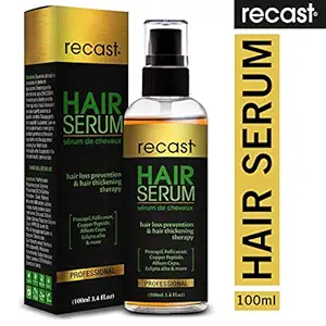 Recast Hair Serum - Hair loss prevention and Hair thickening therapy, infused with patented Procapil, Follicusan, Copper peptides and proven herbal extracts - 100ml