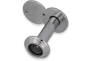 Amig - Türspion | Super-Winkellinse | für Eingangstüren innen und draußen | Silber Farbe | Stahl | Maße: Durchmesser 14 mm | Türstärke 55-80 mm | Feuerschutztüren