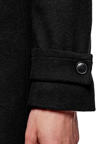 oodji Ultra Herren Mantel mit Verdeckter Kapuze, Schwarz, DE 48 / S