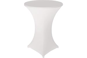 ele ELEOPTION Stehtischhusse 2er Pack Stretchhussen,Tischhusse Stehtische Hussen Dekoration für Cocktail Party Hochzeit Bankett (80 X 110 cm, Weiß)