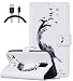 Produktbild ISENPENK Neu Design für Samsung Galaxy S5 hülle Leder,Galaxy S5 Neo I9600(2014) 5.1" hülle Leder,Leder Fenster Serie 3-in-1 Leder hülle,Leder PU Lederhülle Muster Pattern Vogel Flip Hülle Case Bookstyle Cover Schale Standfunktion Etui Schutzhülle Tasche Credit Card Slots Wallet Case Leder Tasche Schutzhülle+1 x USB Ladekabel DatenkabelDatenkabel