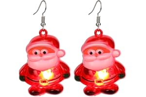 IMINI Boucles d'Oreilles Mignonnes Avec Lumières Led De Noël Pour Femmes Et Filles, Arbre De Noël Ampoules Colorées Qui Brillent Dans Le Noir Bijoux Tendance Cadeaux De Noël