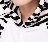 LATH.PIN Jumpsuit Tier Karton Fasching Halloween Kostüm Sleepsuit Cosplay Fleece-Overall Pyjama Schlafanzug Erwachsene Unisex Lounge Nachtwäsche S/M/L/XL (L, Zebra) - 