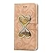 Produktbild Samsung A3 (2016) Hülle, SpiritSun Ledertasche Schutzhülle für Samsung Galaxy A3 (2016) SM-A310 Liebe Herz Muster Bling Glitter Liquid Flüssig Schwimmend Design Folio PU Leder Tasche Case Cover Bookstyle mit Standfunktion und Kredit Kartenfächer - Golden