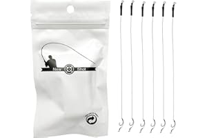 NEWSHOT Barbless Hair Rig Fishing Hooks - 6-Pack, Curved Hook Sizes 6, 8, 10 for Carp/Coarse Fishing with 12lb Braid