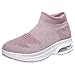 Produktbild Damen Laufschuhe Socks Slip Ons Strick Sportschuhe Leicht Sneakers Atmungsaktive Turnschuhe Schnürer Sommer Luftkissen Outdoorschuhe Fitnessschuhe (EU:39, Rosa)