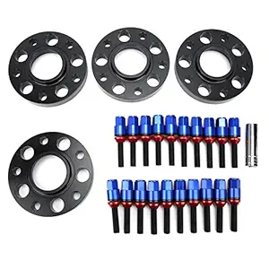 Hub Centric Wheel Spacers, 4pcs Flange Wheel Spacers 20pcs Extended Lug Bolts Staggered Wheel Spacers Kit Durable for Automobile Accessory