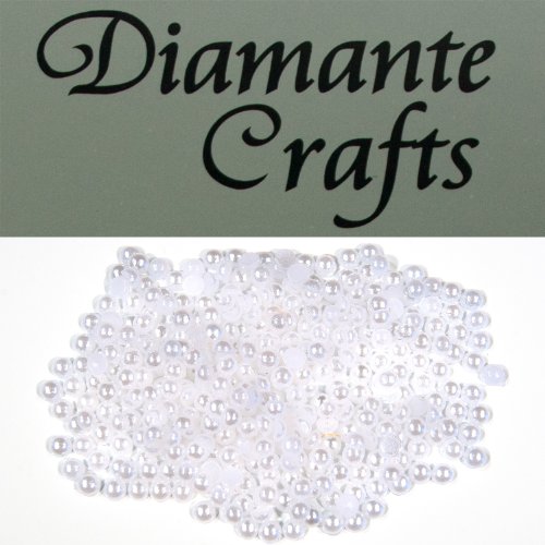 300 x 2mm White Round Pearls Loose Flat Back Nail Vajazzle Body Gems - created exclusively for Diamante Crafts