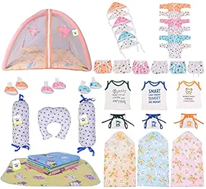 Toddylon New Born Baby Boys & Baby Girls Combo of Daily Needs Items in Single Packet (0-6 Months)