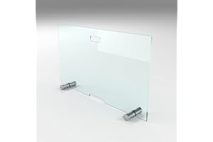 ‎BIJON BIJON Kaminschutzgitter aus Spezial-Sicherheitsglas, Hitzeschutz Funkenschuztgitter, Ofenschutzgitter aus echtem ESG-Glas, Kamin Ofen Glas Funkenschutz FIREclassic 80 x 60 cm