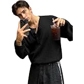 Imsa Moda Men's Textured Fabric Half-Open Collar T-Shir...