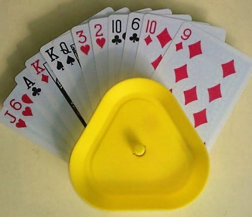 PLAYING CARDS HOLDERS. SET OF FOUR. TRIANGLE DESIGN.