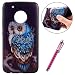 Produktbild MOTO G5 Plus Hülle Neo,MOTO G5 Plus Cover Case Silicone Schwarz,Hpory Fashion Luxus 3D Relief Flexible TPU Cute Animal Muster Ultra Mince Thin Silicone Handyhüllen Handy Gehäuse Hülle für Mädchen Frauen Ultradünnen Soft TPU Bumper Protector Black Back Case Anti-Staub Anti-Kratzer und Shockproof Telefon Tasche Handytasche Schutzhülle für MOTO G5 Plus + 1 x Hpory Stylus-(Eule)