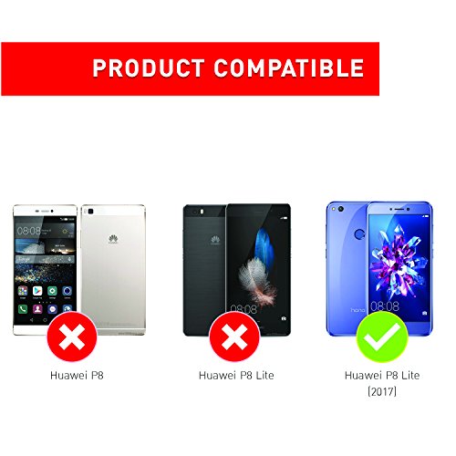 BEZ Cover Huawei P8 Lite 2017, Custodia Portafoglio Huawei P8 Lite 2017 Protettiva in Tela e PU Pelle Libro Flip Case con Porta Carte Funzione Appoggio, Chiusura Magnetica, Nero