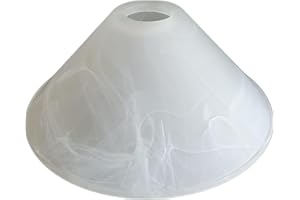 LICHTHANDEL HOCH Ersatzglas 60043 Fluter Pendelleuchte Lampe Tischlampe Lampenglas Leuchtenglas Leuchte alabasterfarbig Ersatzschirm Lampenschirm Höhe: 10 cm Fassung: E27 Lochöffnung: 4,1cm Durchmesser unten 24 cm